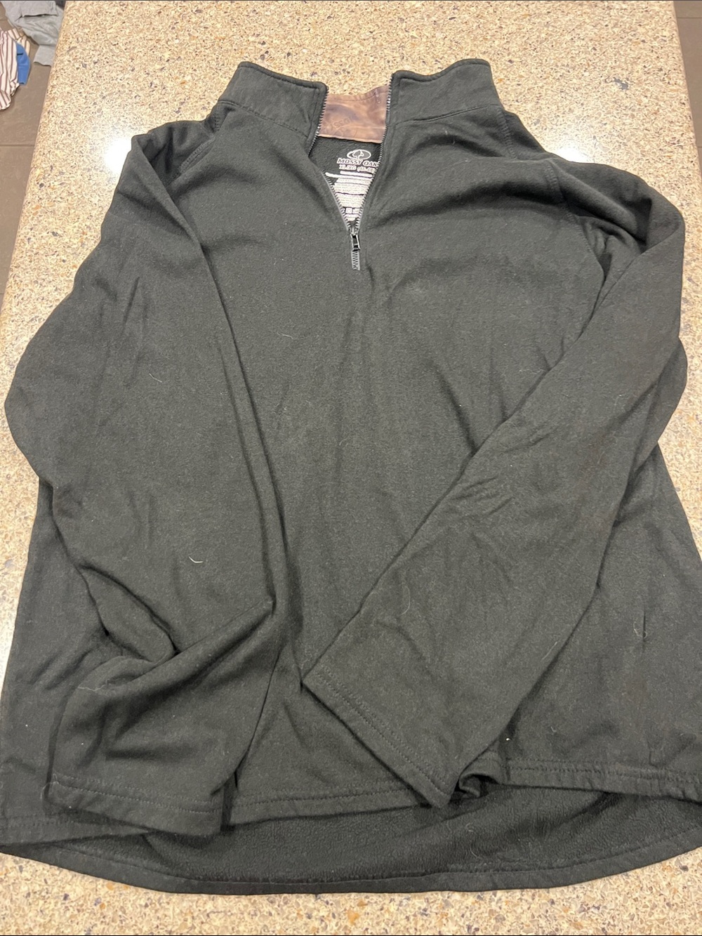 Mossy oak long sleeve fleece xl polyester black camo hunting z24